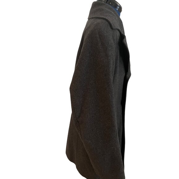 Mens Clothcraft Virgin Wool Blend Peacoat Large Double-Breasted Charcoal - Picture 9 of 16